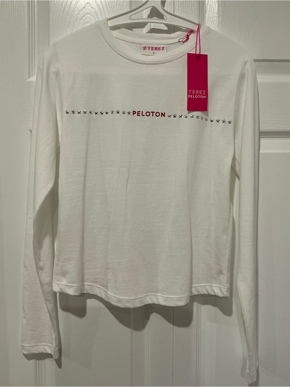 Peloton x Terez Baby Tee White Long-Sleeve Peloton Logo Tee - NWTs!